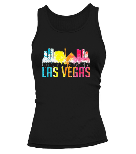 Las Vegas Nevada Watercolor Art City Skyline Tank top Woman