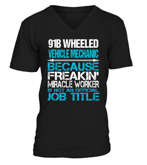 91B Wheeled Vehicle Mechanic V-Neck T-shirt