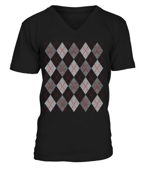 Argyle Rockabilly 1950s Vintage Style Clothing T-shirt V-Neck T-shirt