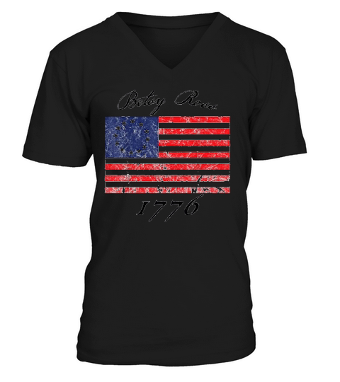 Betsy Ross Flag 1776 Vintage Revolutionary Flag V-Neck T-shirt