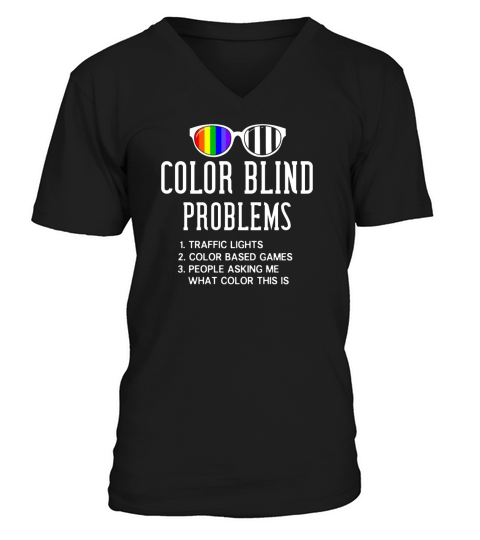 Color Blind Problems Blindness Test Eye Glasses  2 V-Neck T-shirt