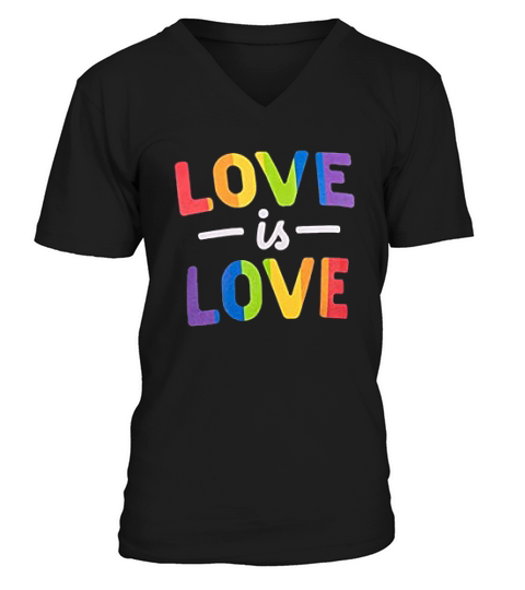 Love Is Love Lesbian Gay Bisexual Transgender Ally Progressive Lgbtq V-Neck T-shirt