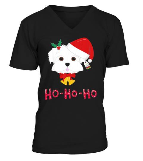 Maltese Santa Tshirt Christmas Kids Gifts T-shirt V-Neck T-shirt