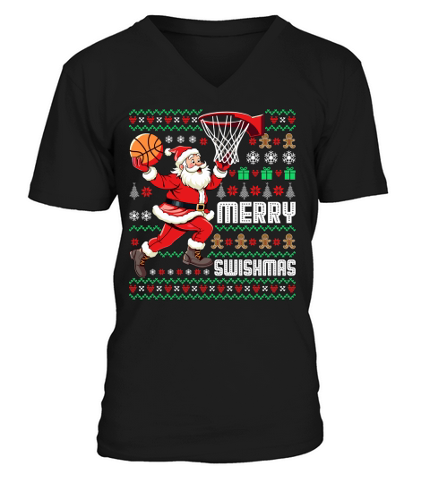 merry swishmas V-Neck T-shirt