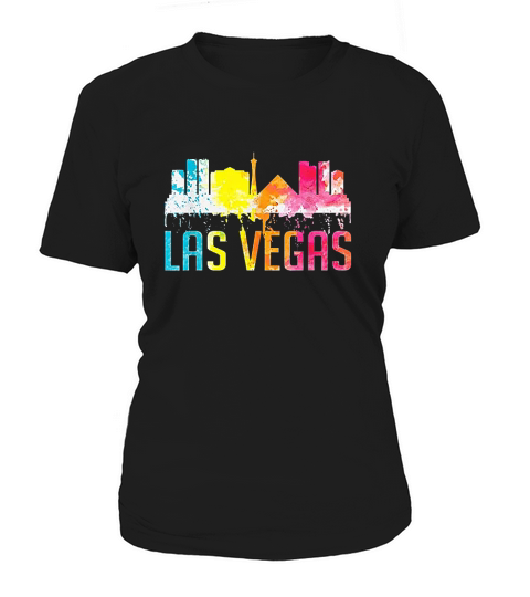 Las Vegas Nevada Watercolor Art City Skyline Women's T-Shirt