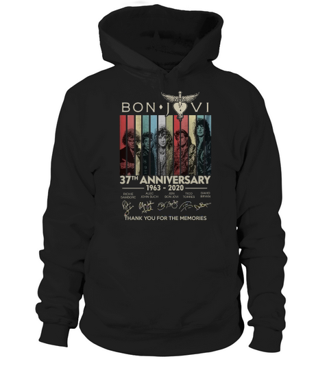 Bon Jovi 37th Anniversary Thank You For The Memories Vintage Sweater Hoodie Unisex