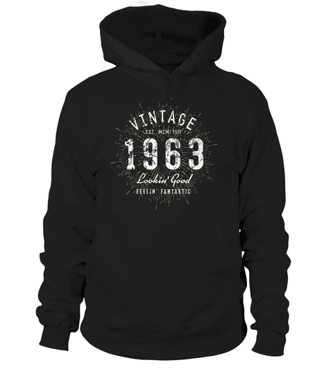 Born In 1963 Vintage 58th Birthday Hoodie Unisex