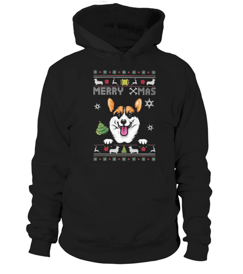 Corgi Merry Ugly Christmas Hoodie Unisex