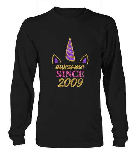 10th Birthday Unicorn Gift Girls 10 Year Old Niece Long sleeved Unisex