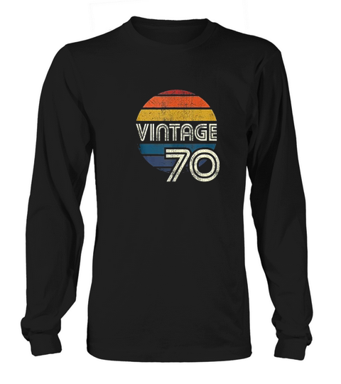 Vintage 1970 Chest Stripe Birthday Long sleeved Unisex