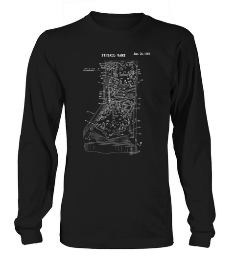 Vintage Retro Pinball Machine Game Shirt - Flipper Wizard Long sleeved Unisex