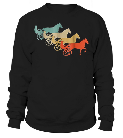 Vintage Retro Style Horses Harness Racing Equitation Sweatshirt Unisex