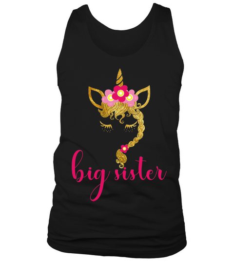 Big Sister Baby Announcement Unicorn T-shirt Children Teen Tank Top Unisex