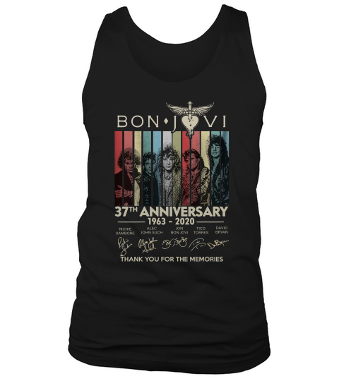 Bon Jovi 37th Anniversary Thank You For The Memories Vintage Sweater Tank Top Unisex