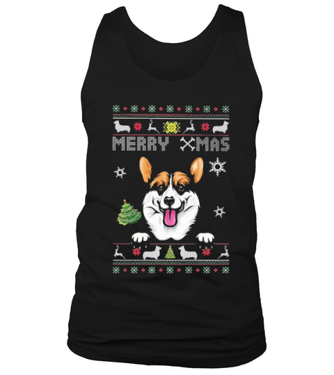 Corgi Merry Ugly Christmas Tank Top Unisex