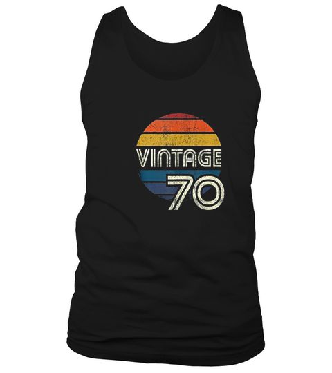 Vintage 1970 Chest Stripe Birthday Tank Top Unisex