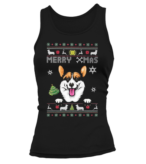 Corgi Merry Ugly Christmas Tank top Woman