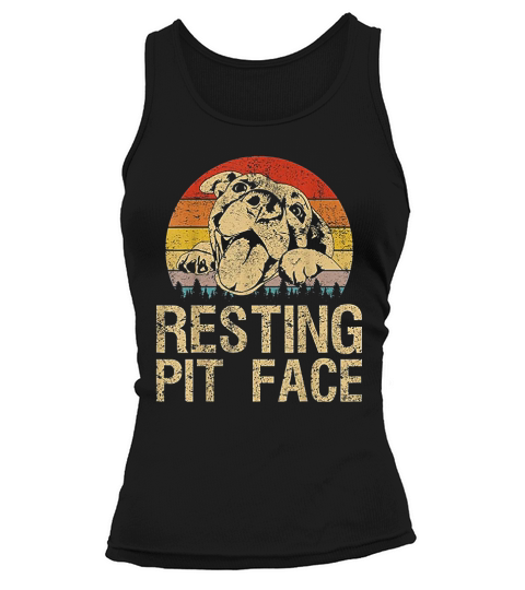 Vintage Pitbull Resting Pit Face Funny Pitbull Lovers Tank top Woman
