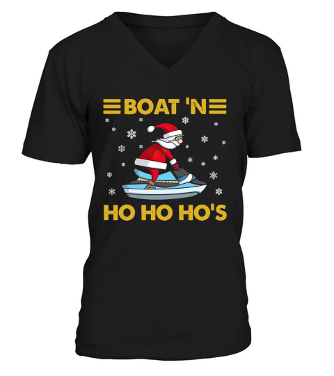 Boatn Ho Ho Ho Santa Funny Christmas Trending V-Neck T-shirt