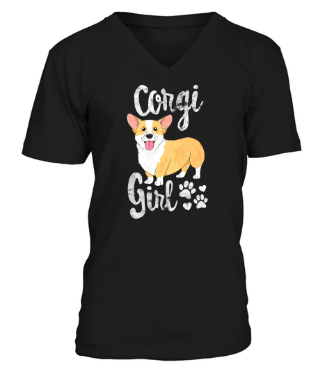 Corgi Girl Shirt Women Puppy Mom Dog Mama Lover Gift V-Neck T-shirt