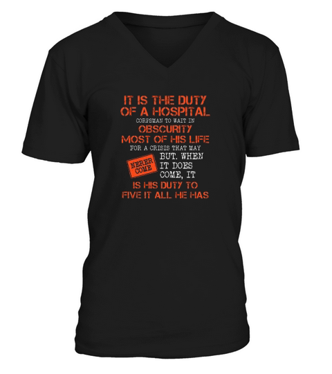 devil us navy corpsman doc badass army veteran it is the duty of a hospital corpsman to wait V-Neck T-shirt