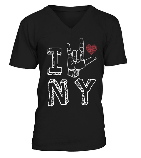 I Love New York, Ny Asl For New York Lover 1 T-shirt V-Neck T-shirt