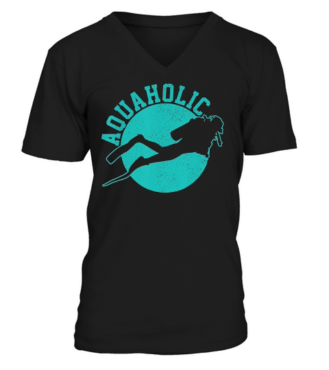 Scuba Diving Aquaholic V-Neck T-shirt