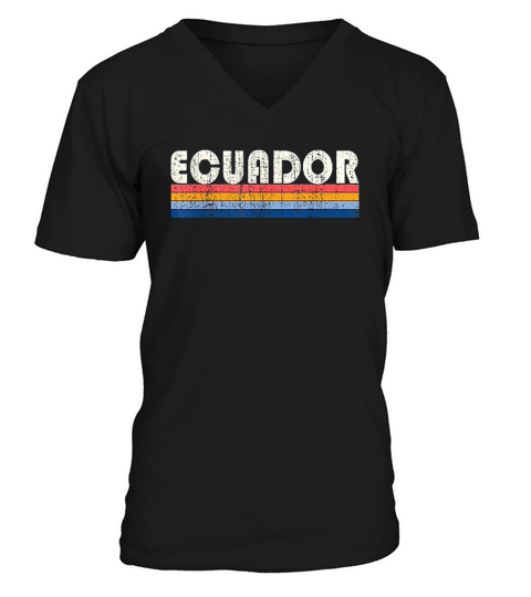 Vintage 70s 80s Style Ecuador V-Neck T-shirt