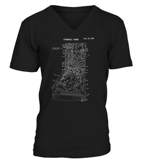 Vintage Retro Pinball Machine Game Shirt - Flipper Wizard V-Neck T-shirt