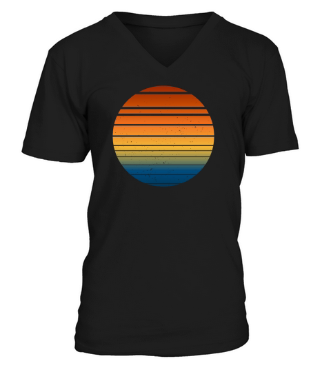 Vintage Retro Sunset (8) V-Neck T-shirt