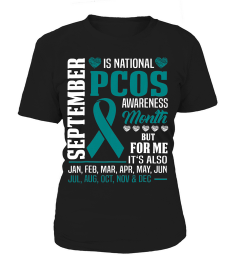 September Is Pcos Awareness Month Teal Ribbon Gift T-shirt Women's T-Shirt