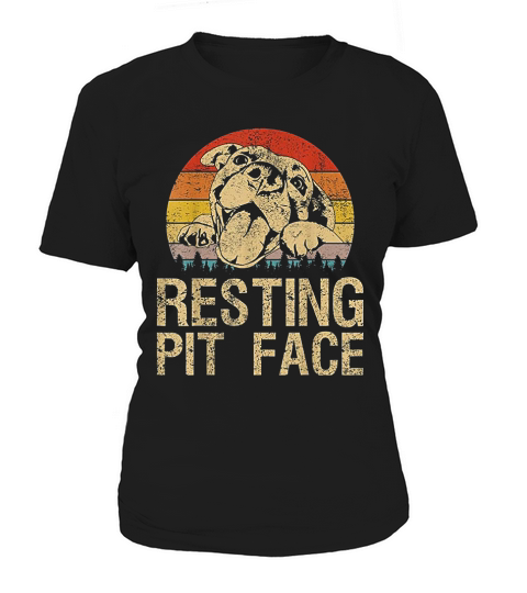 Vintage Pitbull Resting Pit Face Funny Pitbull Lovers Women's T-Shirt