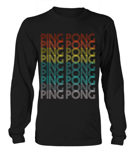 70s Retro Ping Pong T-shirt Table Tennis Gift Tee Tshirt Long sleeved Unisex