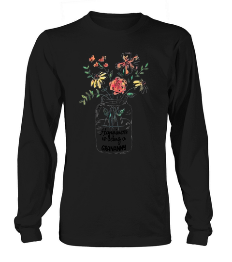 Happiness Is Being A Grananny Floral Mothers Day Awesome Gift For Women Long sleeved Unisex