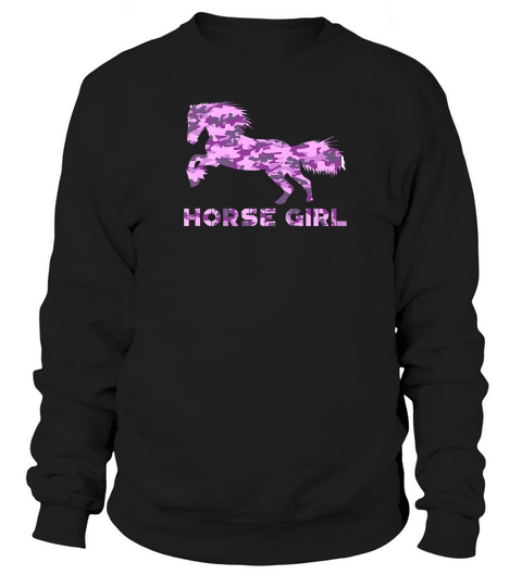 Pink Camouflage Horse Girl Sweatshirt Unisex