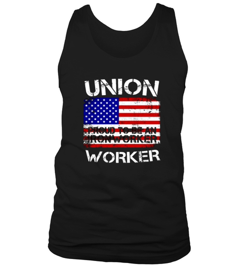 Union Strong Ironworker Proud Labor American Flag Tank Top Unisex