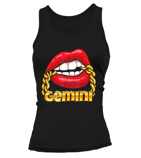 Juicy Lips Gold Chain Gemini Zodiac Sign Tank top Woman