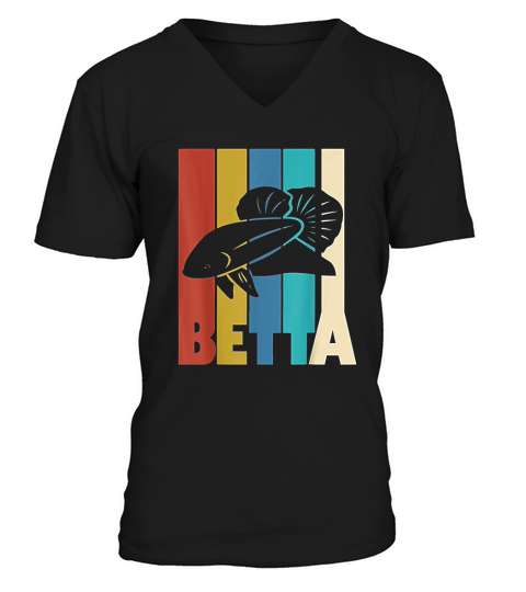 Betta Funny Vintage Style Betta V-Neck T-shirt