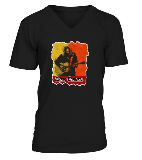 CHRIS CORNELL guitar V-Neck T-shirt
