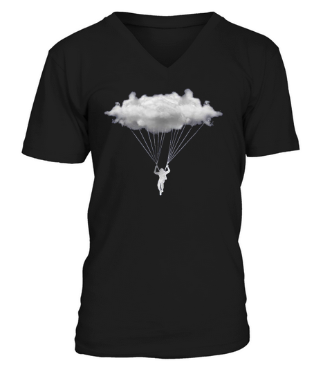 Cloud Paragliding Paraglider Skydiving Gifts Clouds V-Neck T-shirt