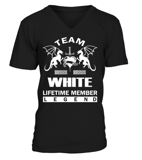 Funny Team White Lifetime Member Legend V-Neck T-shirt