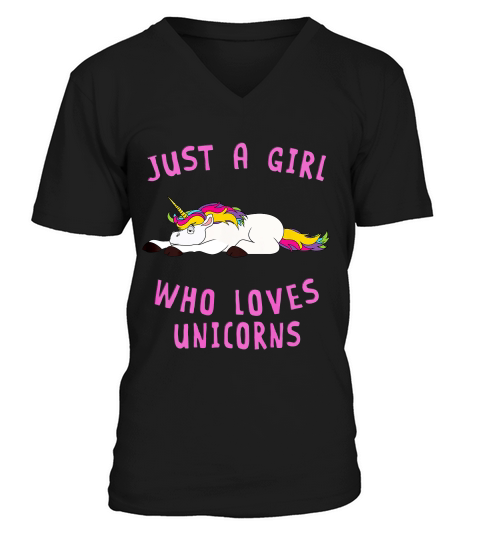 Just A Girl Who Loves Unicorn Animal Spirit T-shirt V-Neck T-shirt