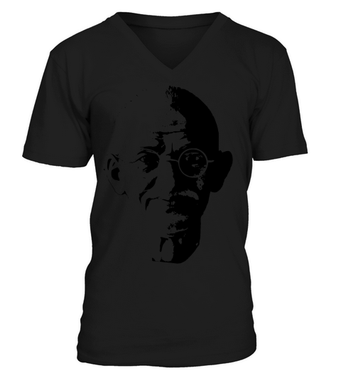 Mahatma Ghandi Minimalistic Pop Art T-shirt V-Neck T-shirt