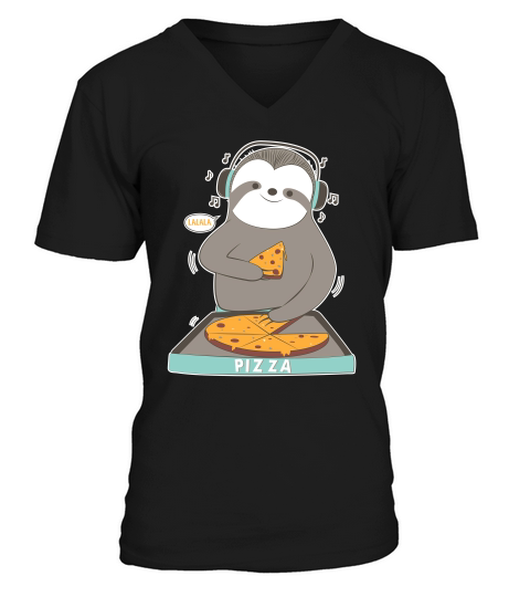 Sloth Pizza For Men Women Kids Girls Boys V-Neck T-shirt