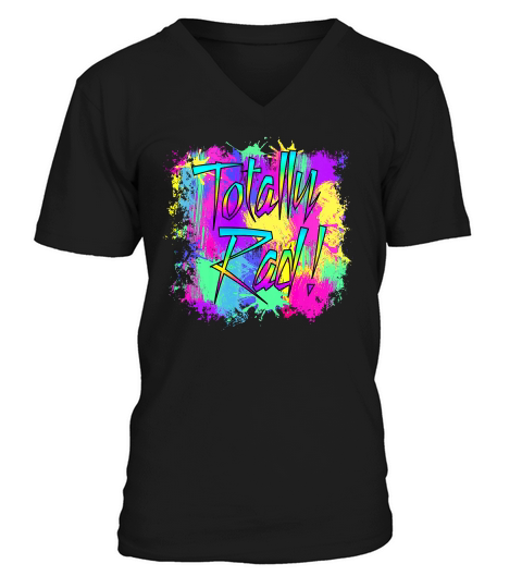 Totally Rad 80s Vintage Paint Splash 1980s Party T-shirt V-Neck T-shirt