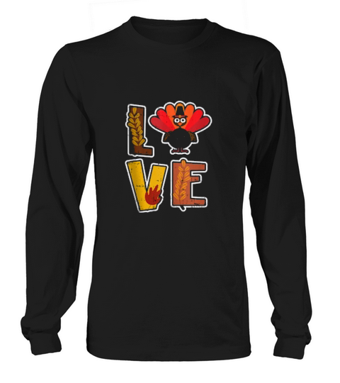 Love Turkey Fall Retro Vintage Cool Thanksgiving Long sleeved Unisex