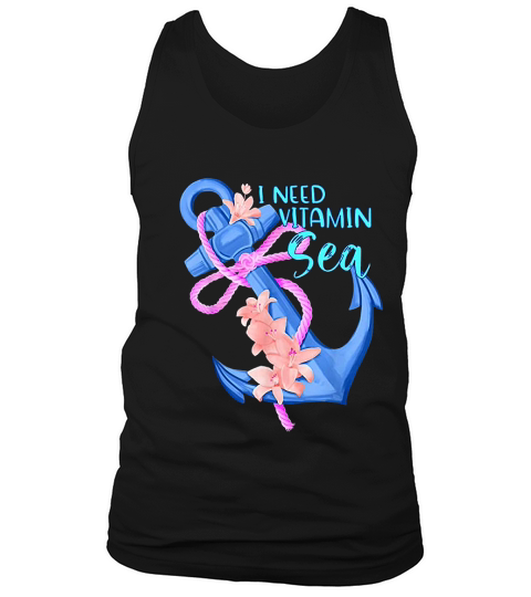 Anchor Vintage Style Women Summer I Need Vitamin Sea Tank Top Unisex