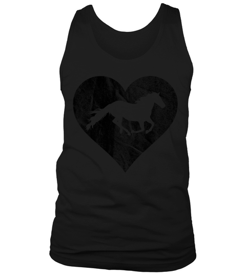 Love Horses Vintage Distressed Heart Riding T-shirt Tank Top Unisex