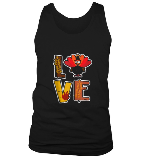 Love Turkey Fall Retro Vintage Cool Thanksgiving Tank Top Unisex