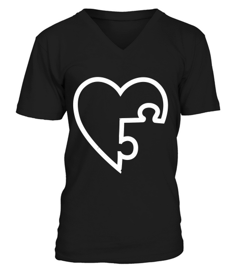 Cute Colorful Autism Piece Love Puzzle Gift T-shirt V-Neck T-shirt
